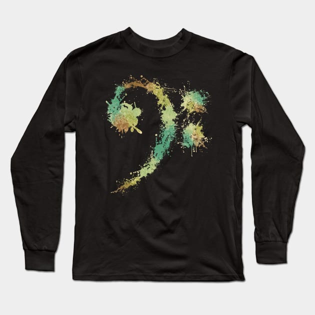 Bass Clef Retro - Cool Funny Music Lovers Gift Long Sleeve T-Shirt by DnB